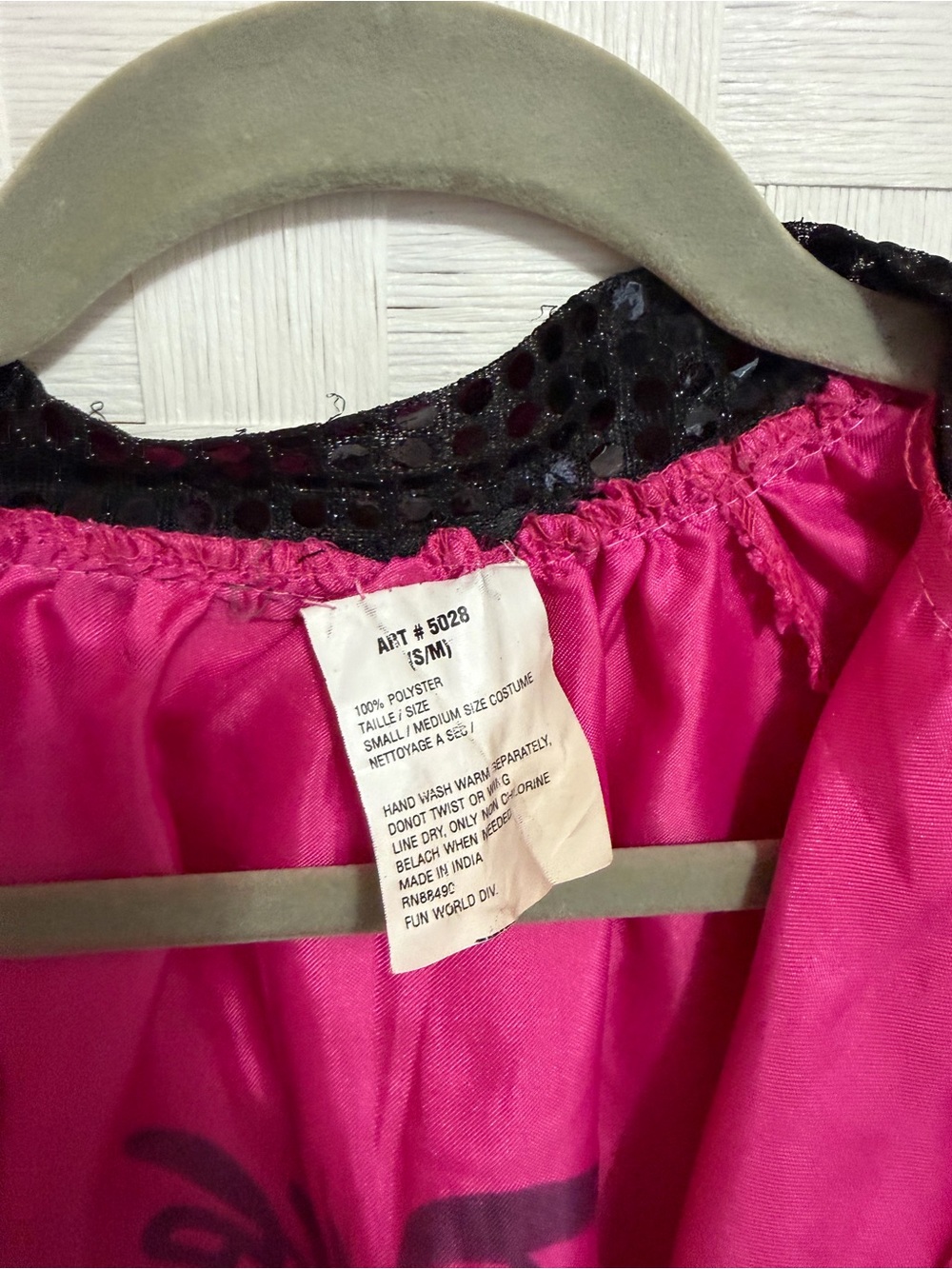 Halloween Pink Satin Bomber Jacket with Sequin Trim - Picture 5 of 6